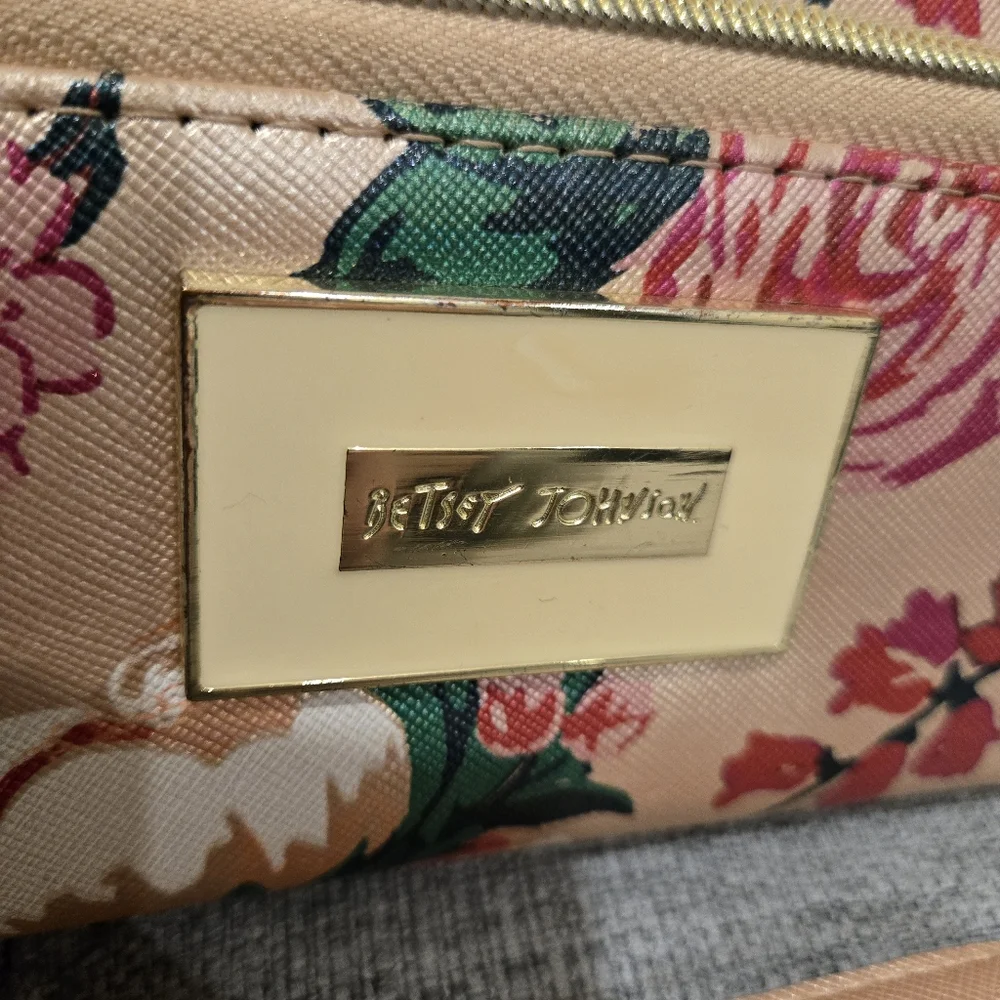 Betsey Johnson Pink Floral Wristlet Clutch